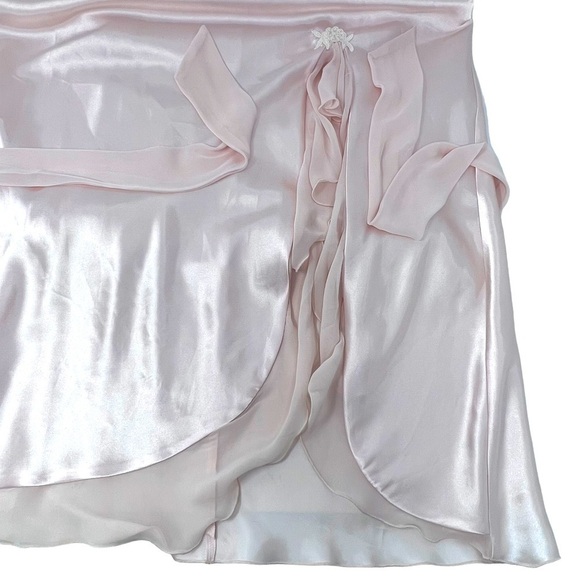 VTG Expressions Lace Embellished Side Slit Full Length Night Gown Blush Pink Med - Picture 11 of 14